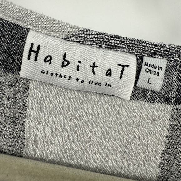 Habitat Clothes To Live In Tunic Large Asymmetrical Bufflalo Plaid Linen Blend - Picture 11 of 13